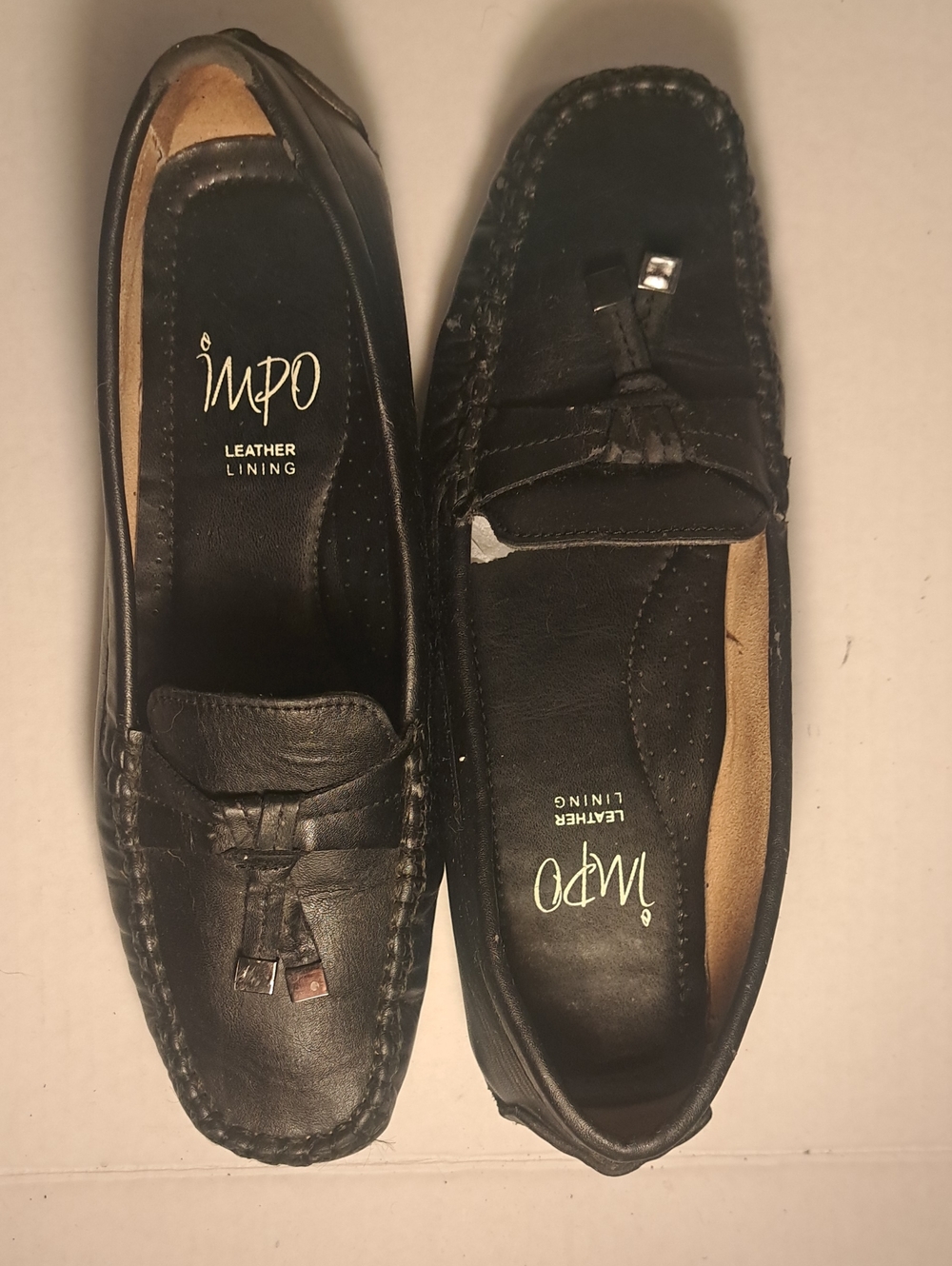 Impo Black Leather Tassel Moccasin Loafers